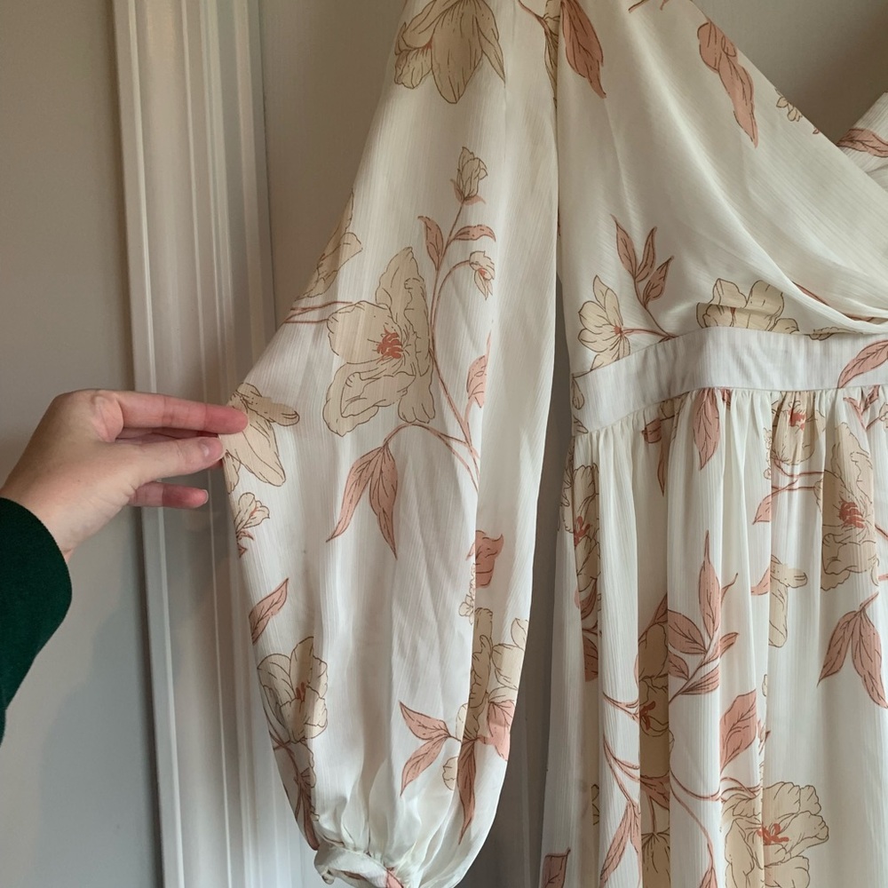 Baltic Born Cream Maxi Dress with Blush Floral Print - Picture 4 of 11